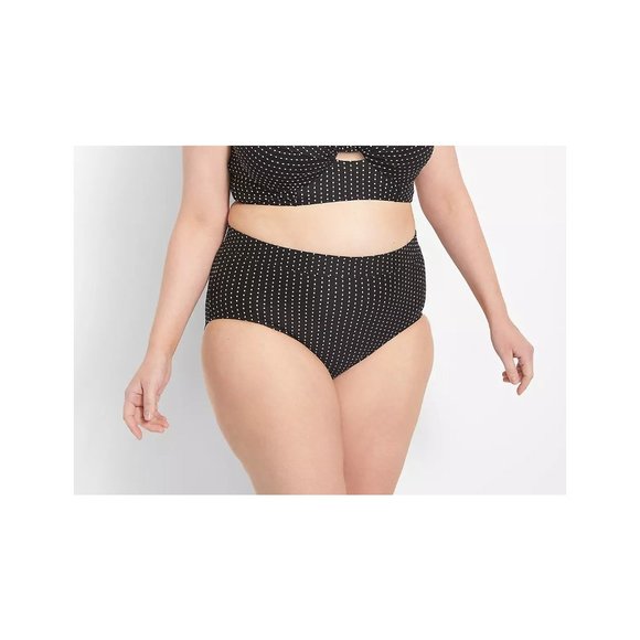 Lane Bryant Cacique Dot Texture Swim Brief 24 - Picture 1 of 3